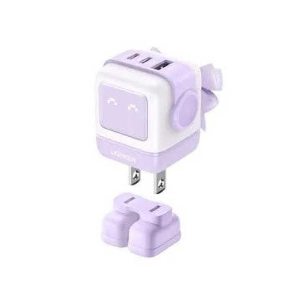Sạc nhanh Ugreen Robot CD361 35314 cổng USB-C và USB-A GaN 65W